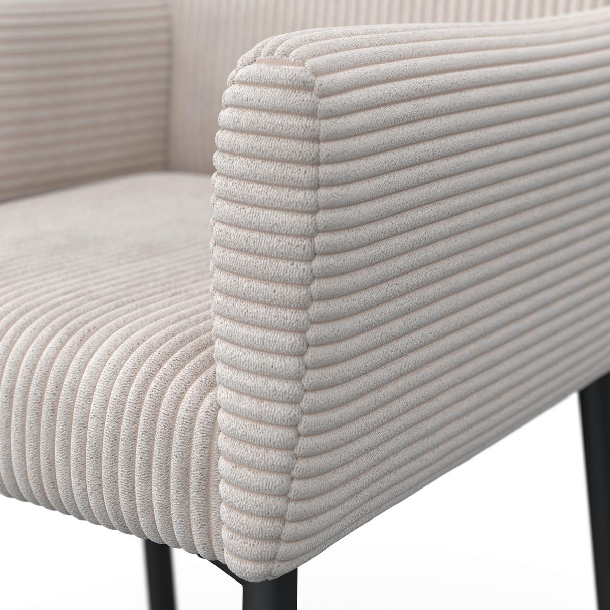 STOLIČKA S PODRÚČKAMI SOFIA - čierna/béžová, Modern, kov/drevo (57/87/58cm) - Bessagi Home