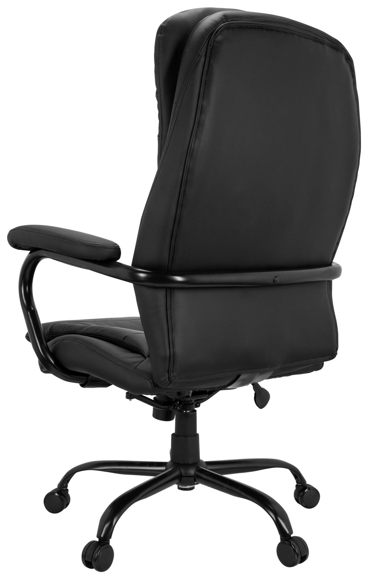 Bürostuhl Relax XXL Schwarz Bis 180 Kg - Schwarz, Basics, Kunststoff/Textil (78/118/70cm) - MID.YOU