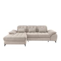 Eckschlafsofa Delphino, Beige S: 189x273 cm - Beige/Schwarz, MODERN, Textil (189/273cm) - Livetastic