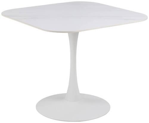 Esstisch Malta B: 90cm Weiß - Weiß, Design, Keramik/Metall (90/90/75cm) - MID.YOU