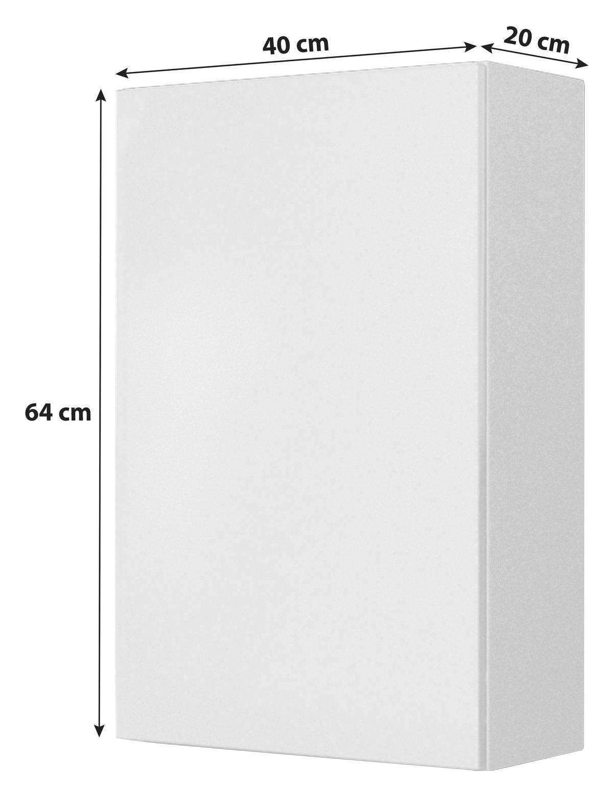 Hängeschrank Pienza B: 40 Cm Weiß Dekor Mit Drehtüre - Weiß, Basics, Holzwerkstoff (40/64/20cm) - Held