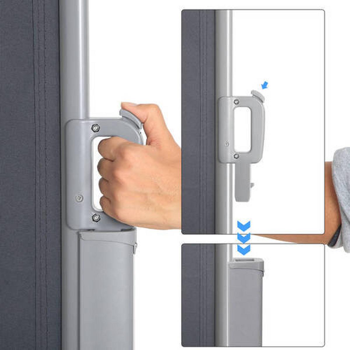 Seitenmarkise Grau Bxh: 400x160 Cm - Grau, Basics, Textil/Metall (400/160cm) - Modante