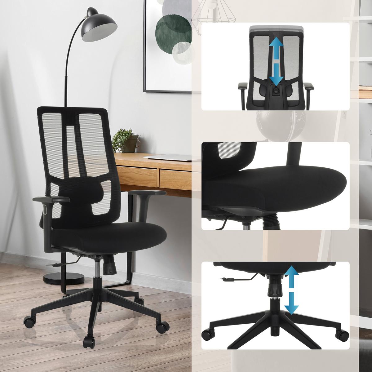 Drehstuhl Tramore Base Schwarz B: 67 Cm - Schwarz, MODERN, Kunststoff/Textil (67/108/60cm) - MID.YOU