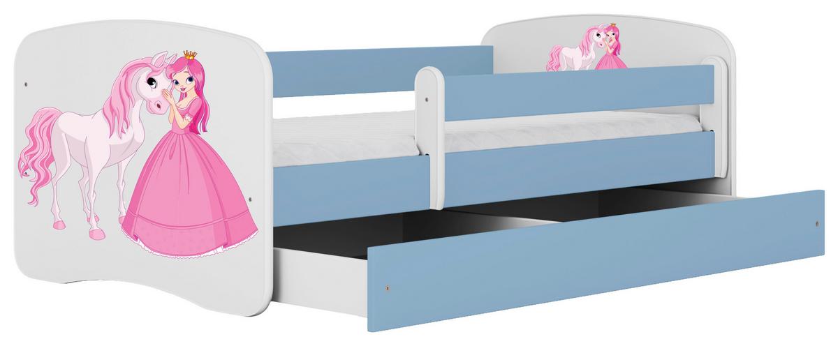 Kinder-/Juniorbett Babydreams inkl. Matratze 80x160 - Blau/Birkefarben, MODERN, Holz/Holzwerkstoff (80/160cm) - MID.YOU