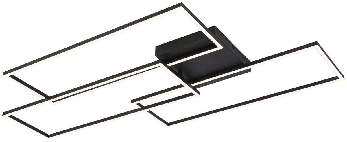 LED-Deckenleuchte Hava L: 108 cm - Schwarz, Design, Kunststoff/Metall (108/56/7,5cm) - Luca Bessoni