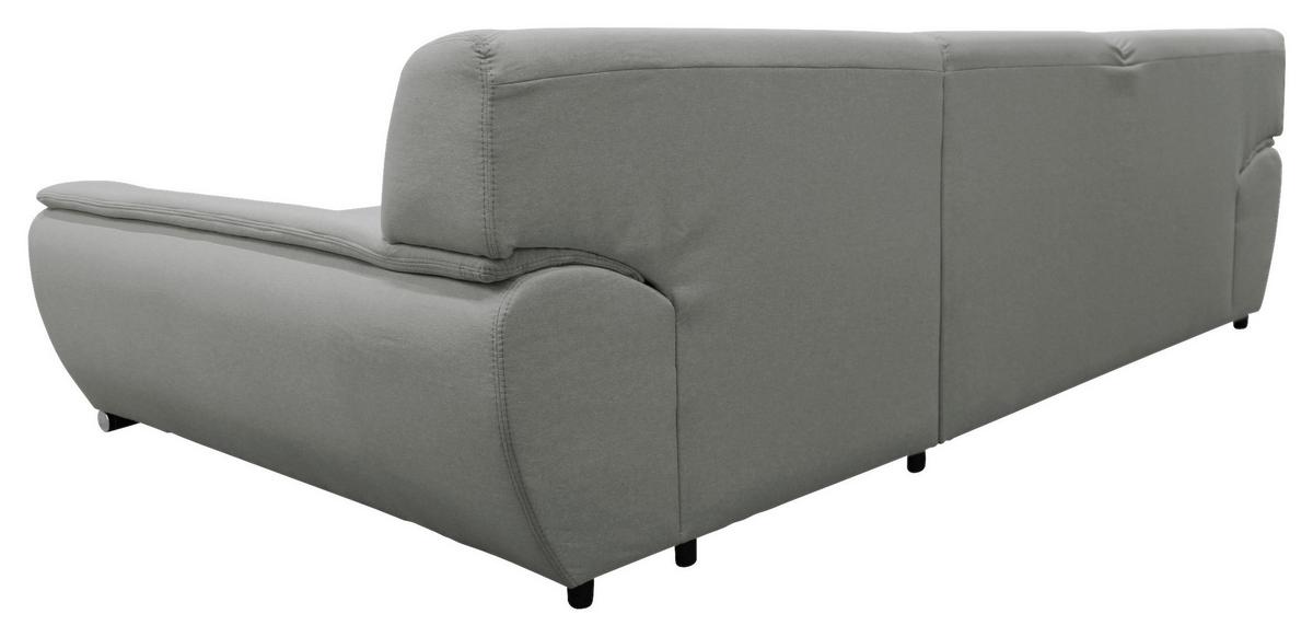 Veratti New Hellgrau Inkl. Schlaffunktion Ottomane Rechts - Silberfarben/Hellgrau, Design, Textil (281/167cm) - MID.YOU