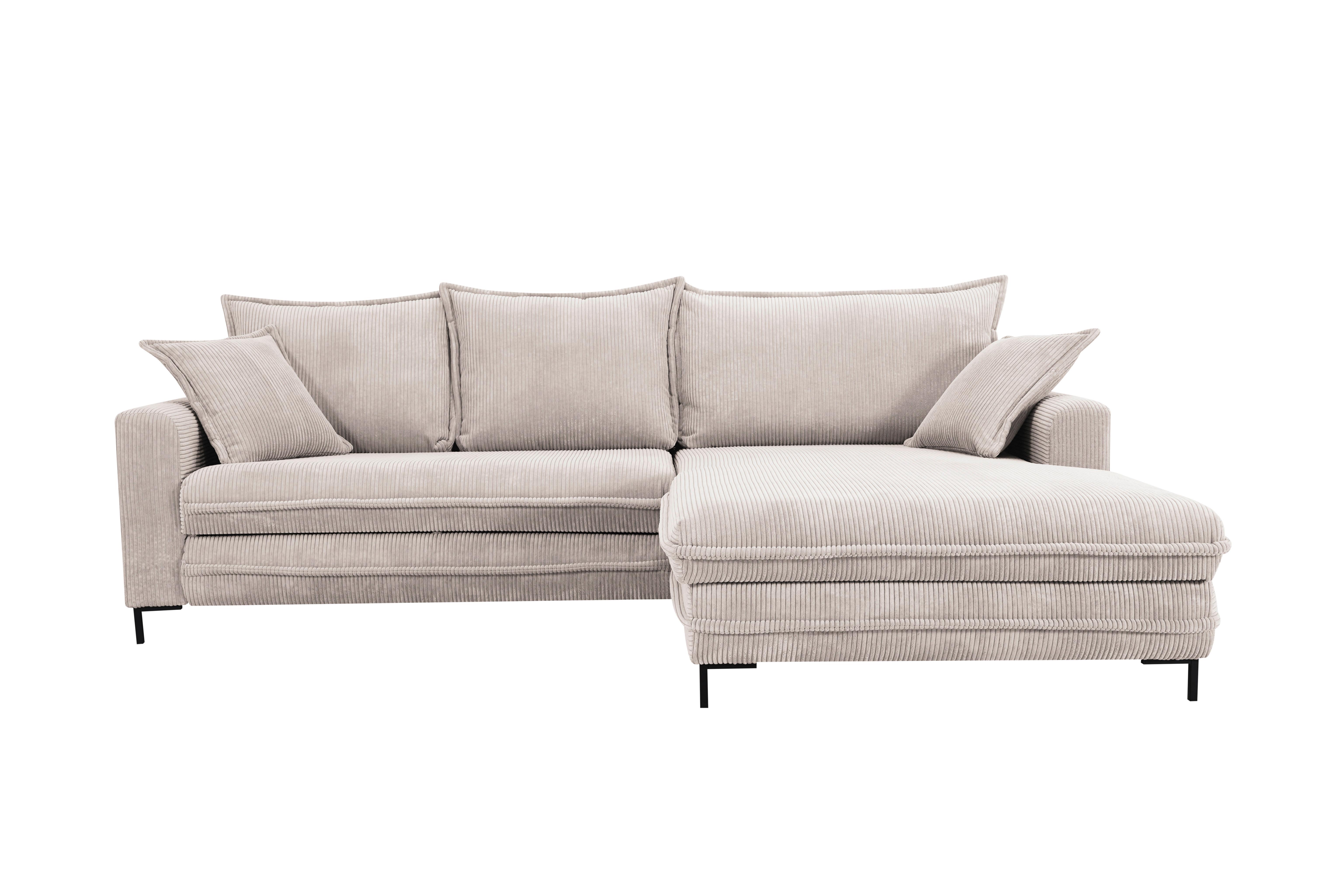 Ecksofa Armilla Creme S: 272x174 cm - Hellgrau/Creme, Design, Textil (272/174cm) - MID.YOU