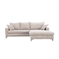 Ecksofa Armilla Creme S: 272x174 cm - Hellgrau/Creme, Design, Textil (272/174cm) - MID.YOU