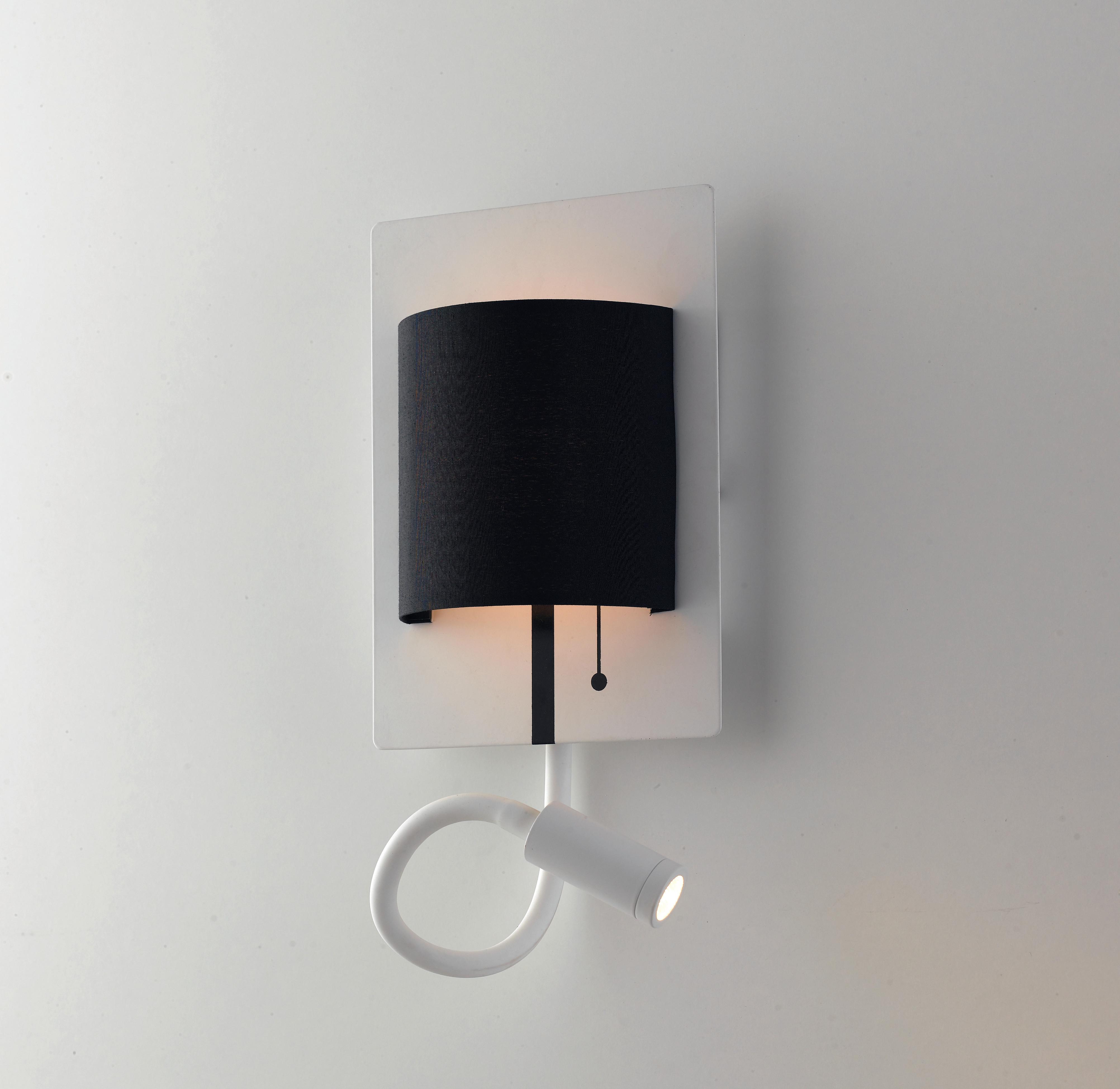 LED-Wandleuchte LED-Pop-Wb - Schwarz/Weiß, Design, Textil/Metall (18/16/35cm)