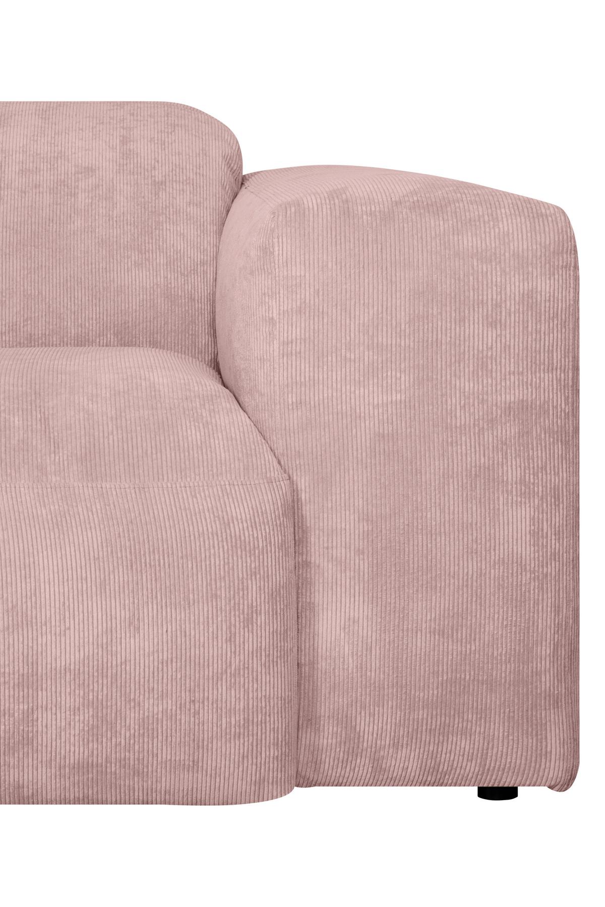 Ecksofa Hannah Rosa 170x343 cm - Schwarz/Rosa, Design, Textil (170/343cm) - MID.YOU