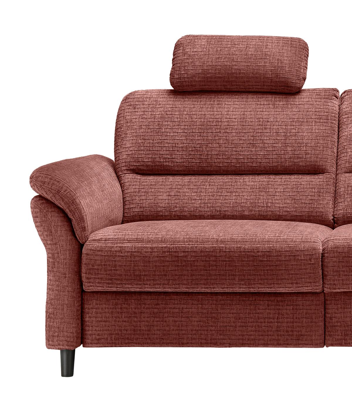 Ecksofa Cavoli Koralle Relaxfunktion S: 266x190 cm - Koralle/Schwarz, MODERN, Textil (266/190cm) - Livetastic