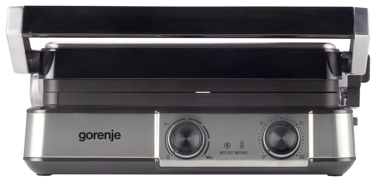 Kontaktgrill 2000w, Bis 230c - Silberfarben/Schwarz, Basics, Kunststoff/Metall (36,4/16,5/33,5cm) - Gorenje