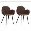Armlehnstuhl-Set Angers Braun B: 57 cm - Schwarz/Braun, MODERN, Textil/Metall (57/79,5/54,5cm) - MID.YOU