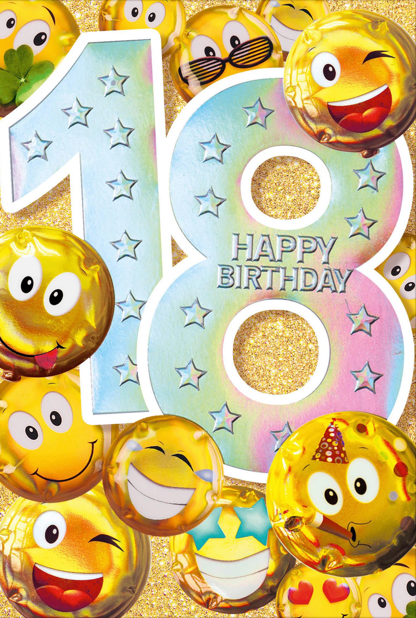 Billett Geburtstag Zahl 18 - Multicolor, Basics, Papier/Kunststoff (12/18/2cm)