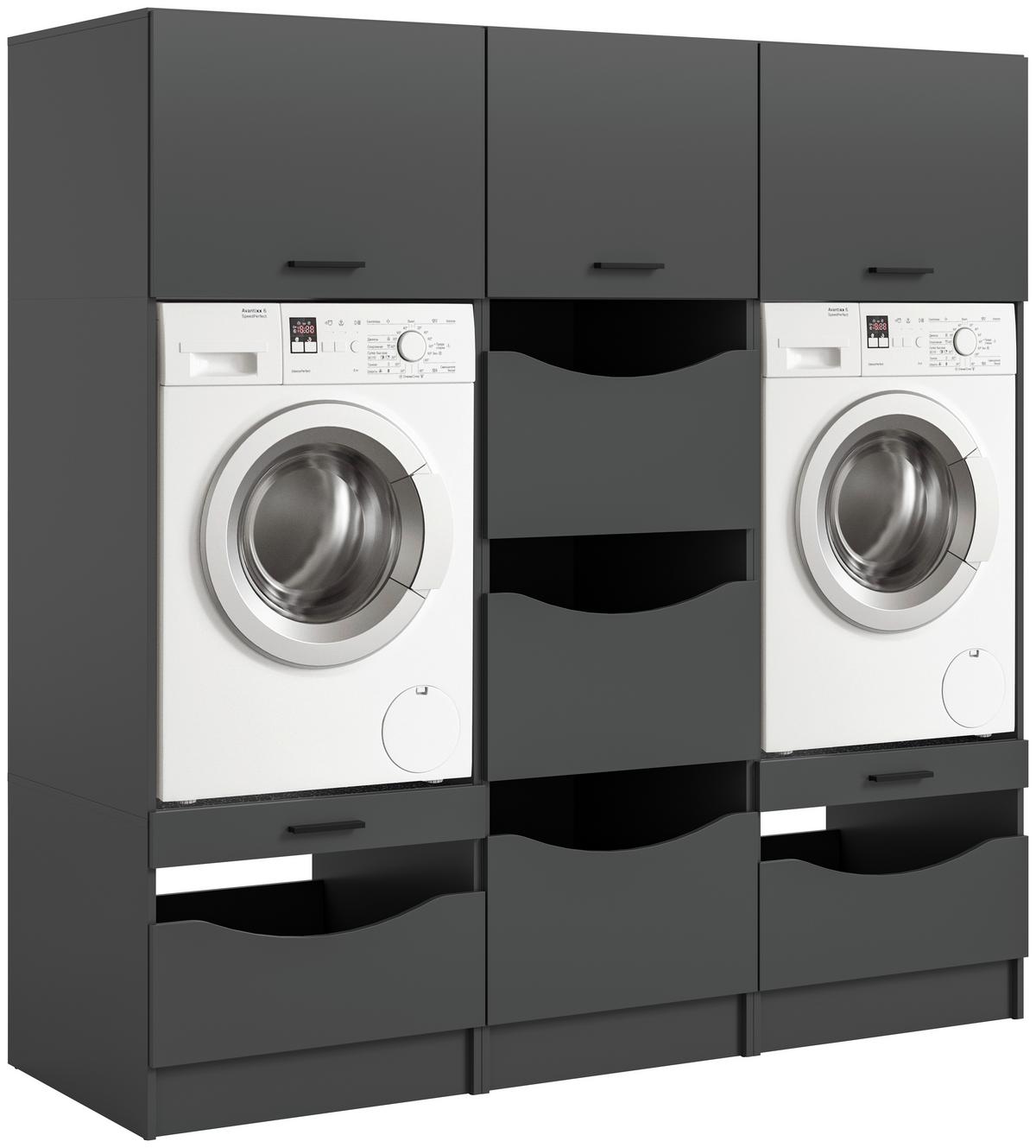 Prádelna Free Anhracit - antracitová, Basics, kompozitní dřevo (192/195/68cm) - MID.YOU