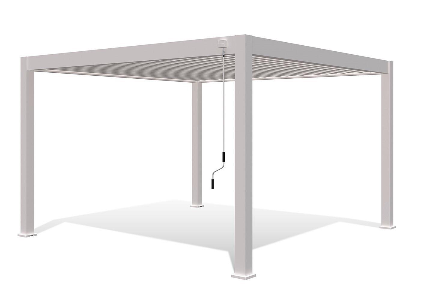 Pergola Deluxe Plus 400x400 cm Weiß Aluminium - Weiß, Basics, Metall (400/255/400cm) - WEIDE