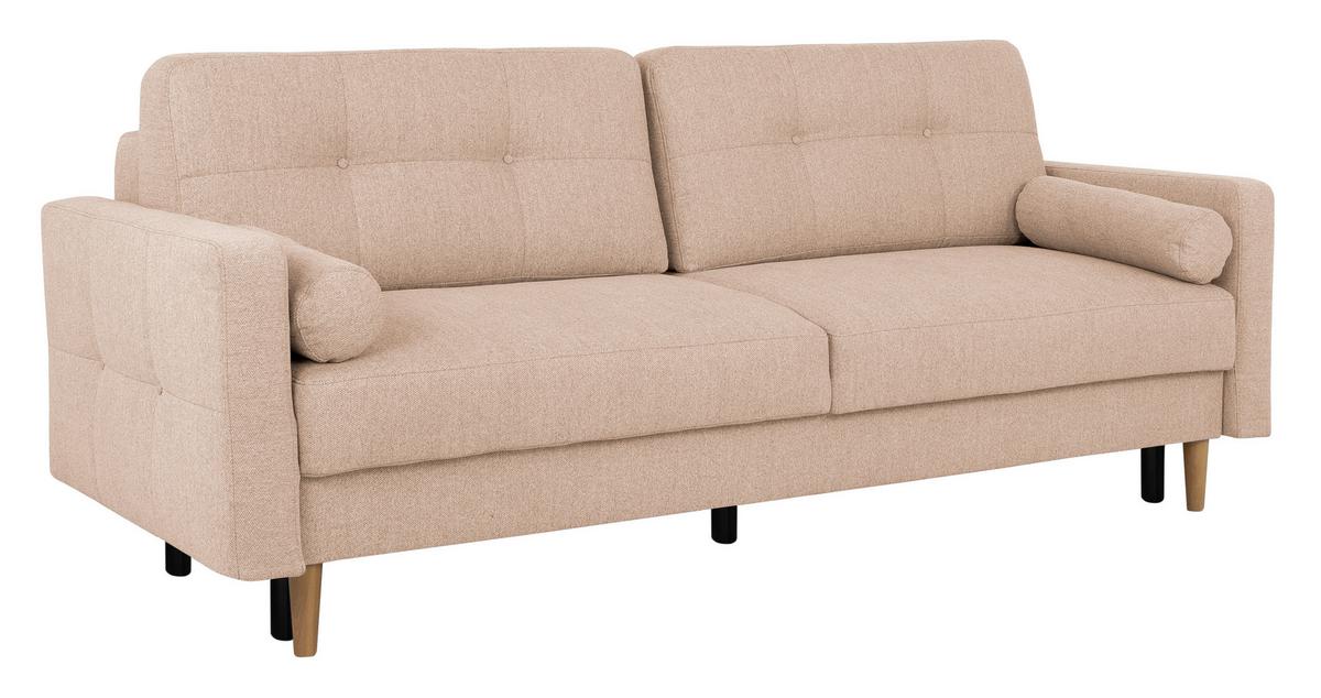 Schlafsofa Noret, Creme B: 222 Cm - Beige/Buchefarben, Design, Textil (222/93/99cm) - MID.YOU