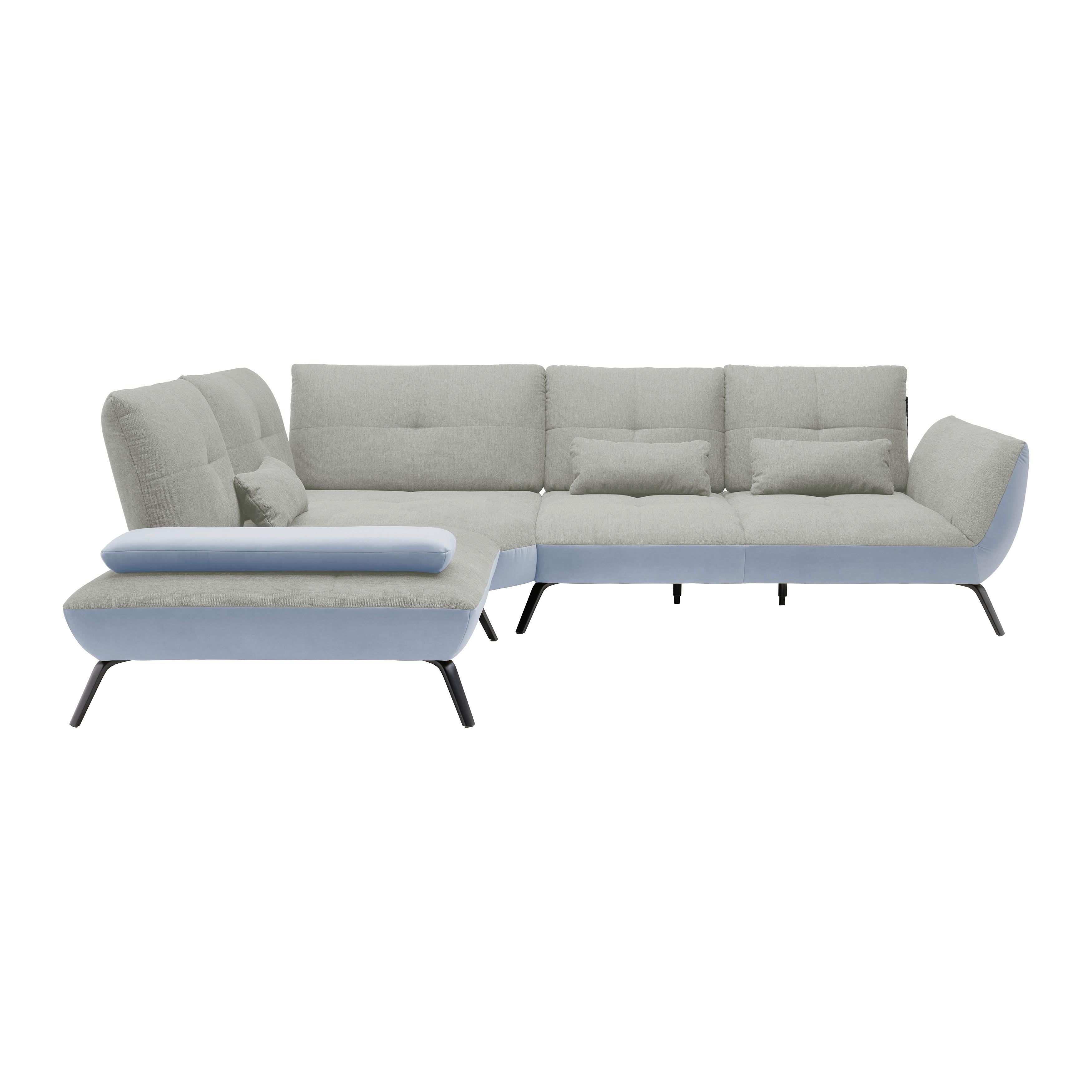Rohová sedačka TRENDY, levá, světle šedá / stříbrná - barvy stříbra/černá, Moderní, kov/kompozitní dřevo (250/93/310cm) - Premium Living