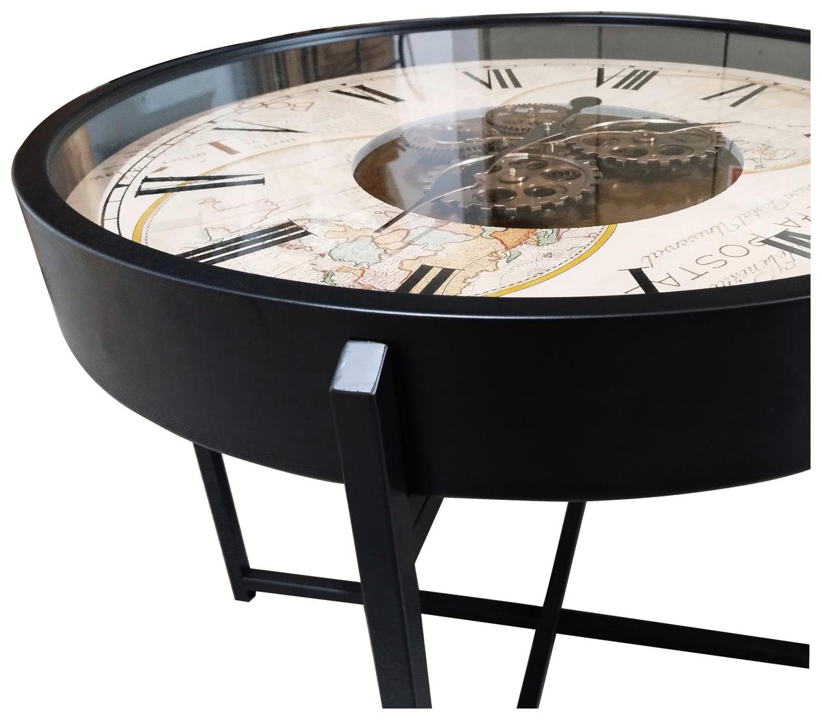 Konferenční stolek TIME P: 71cm - černá, Moderní, kov/sklo (71,5/57cm)