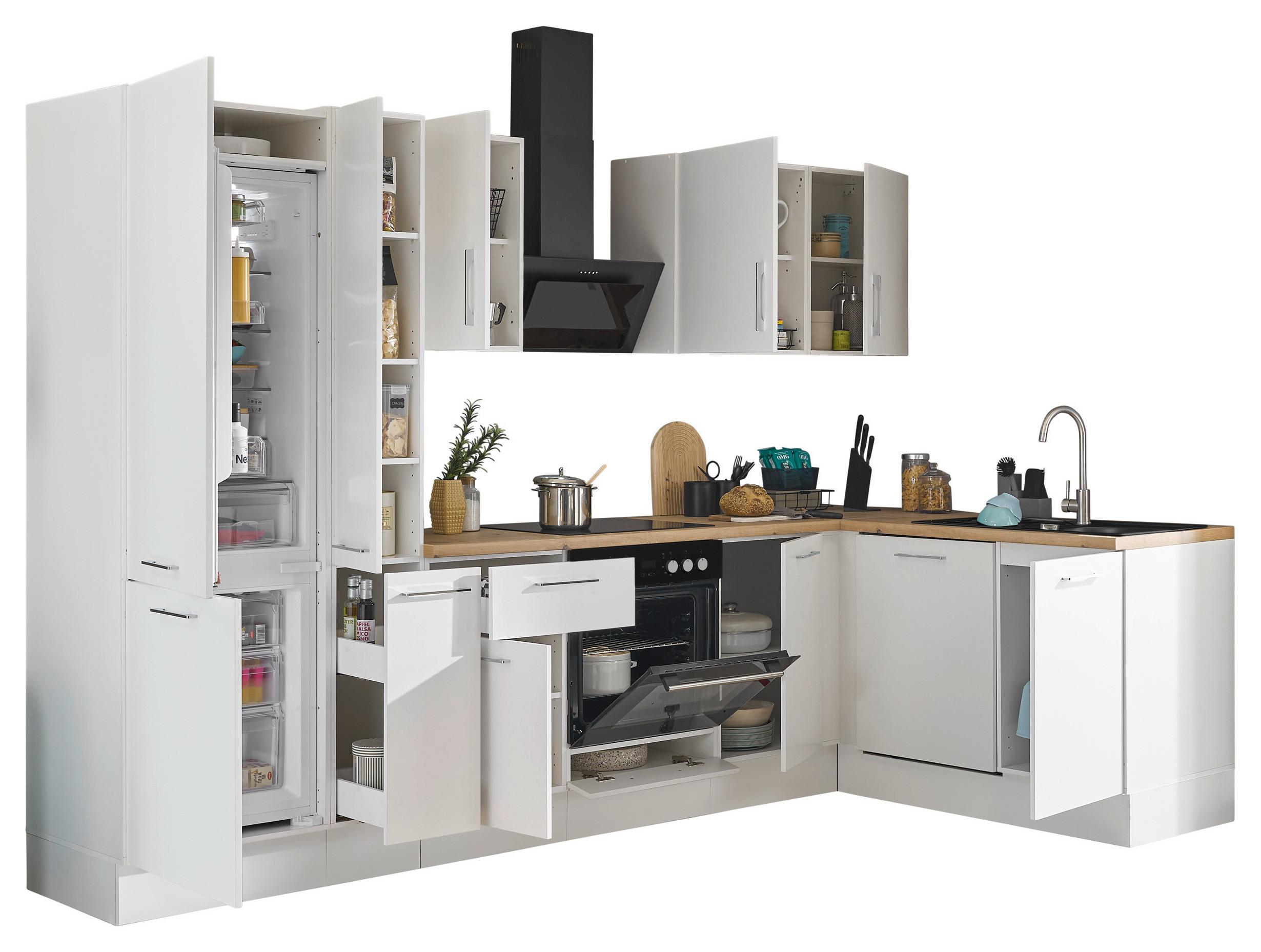 Eckküche Turin Weiß/eiche Dekor 310x175 Cm - Weiß/Eiche Artisan, Basics, Holzwerkstoff (310/175cm) - MID.YOU