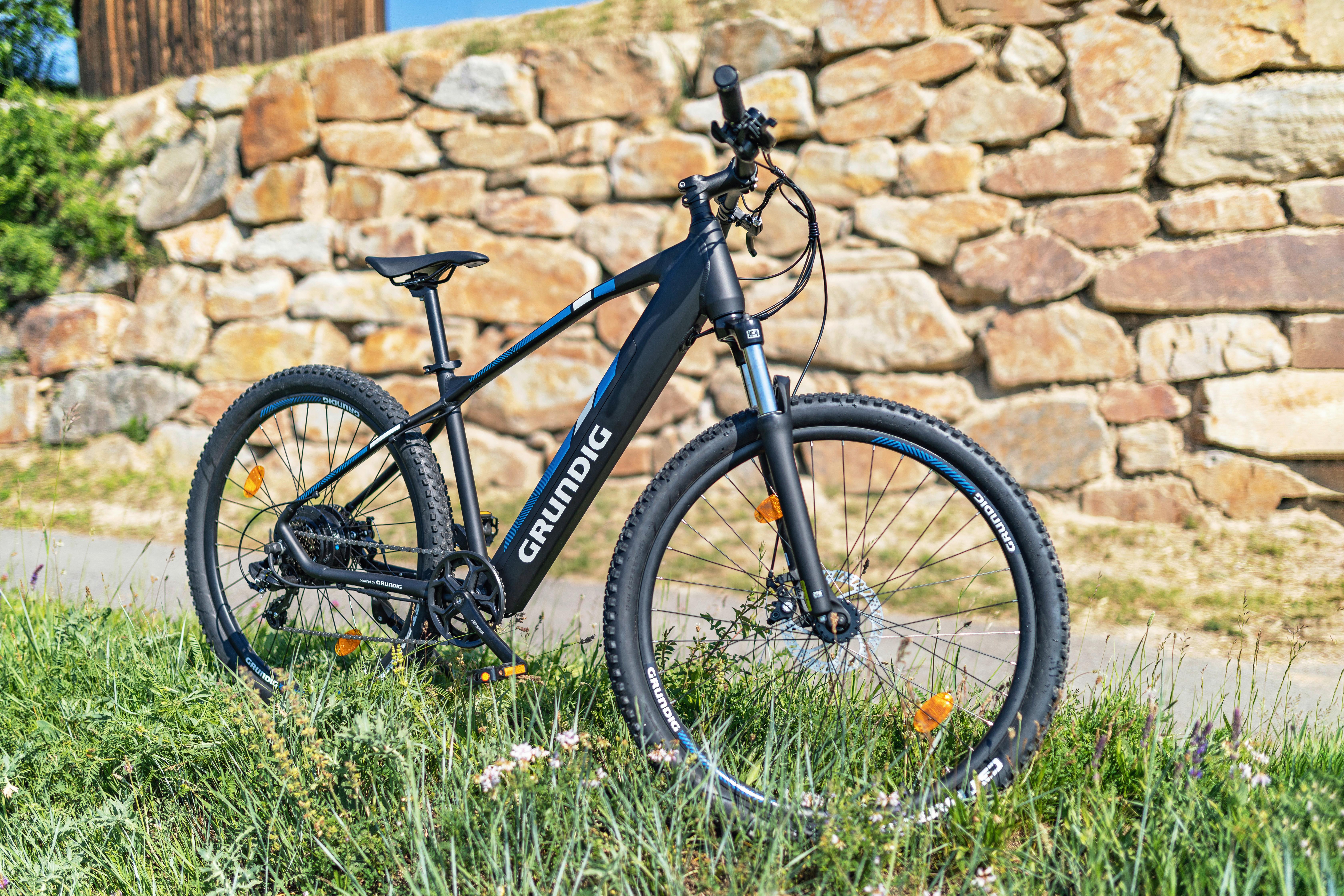 E-Bike Grundig E-Mtb Ht 110 km - Blau/Schwarz, KONVENTIONELL, Kunststoff/Metall (179,8/68/97,7cm)