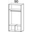 Drehtürenschrank Kemi 92 cm Eiche/ Weiß - Eichefarben/Weiß, MODERN, Holzwerkstoff (92/194/53cm) Drehtürenschrank Kemi 92 cm Eiche/ Weiß - Eichefarben/Weiß, MODERN, Holzwerkstoff (92/194/53cm)