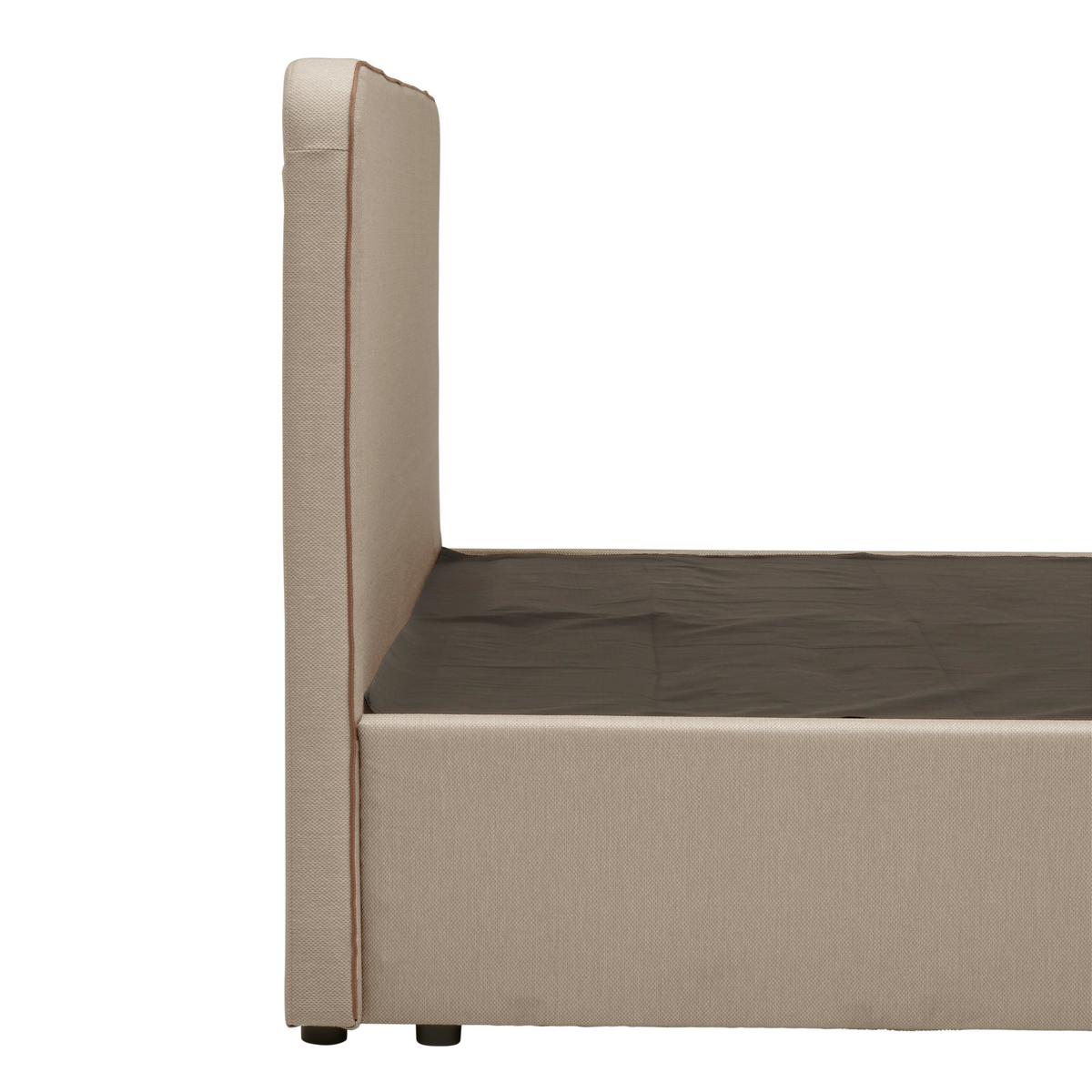 Boxbett Mit Topper 160x200 Cm Anton Beige - Beige, KONVENTIONELL, Holz/Textil (160/200cm) - P & B
