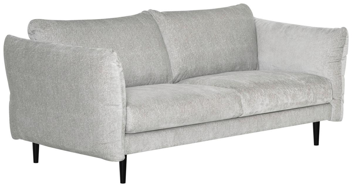 3-Sitzer-Sofa Hellgrau Ortona Flexibelle B: 223 cm - Hellgrau/Schwarz, KONVENTIONELL, Textil (223/82/99cm) - MID.YOU