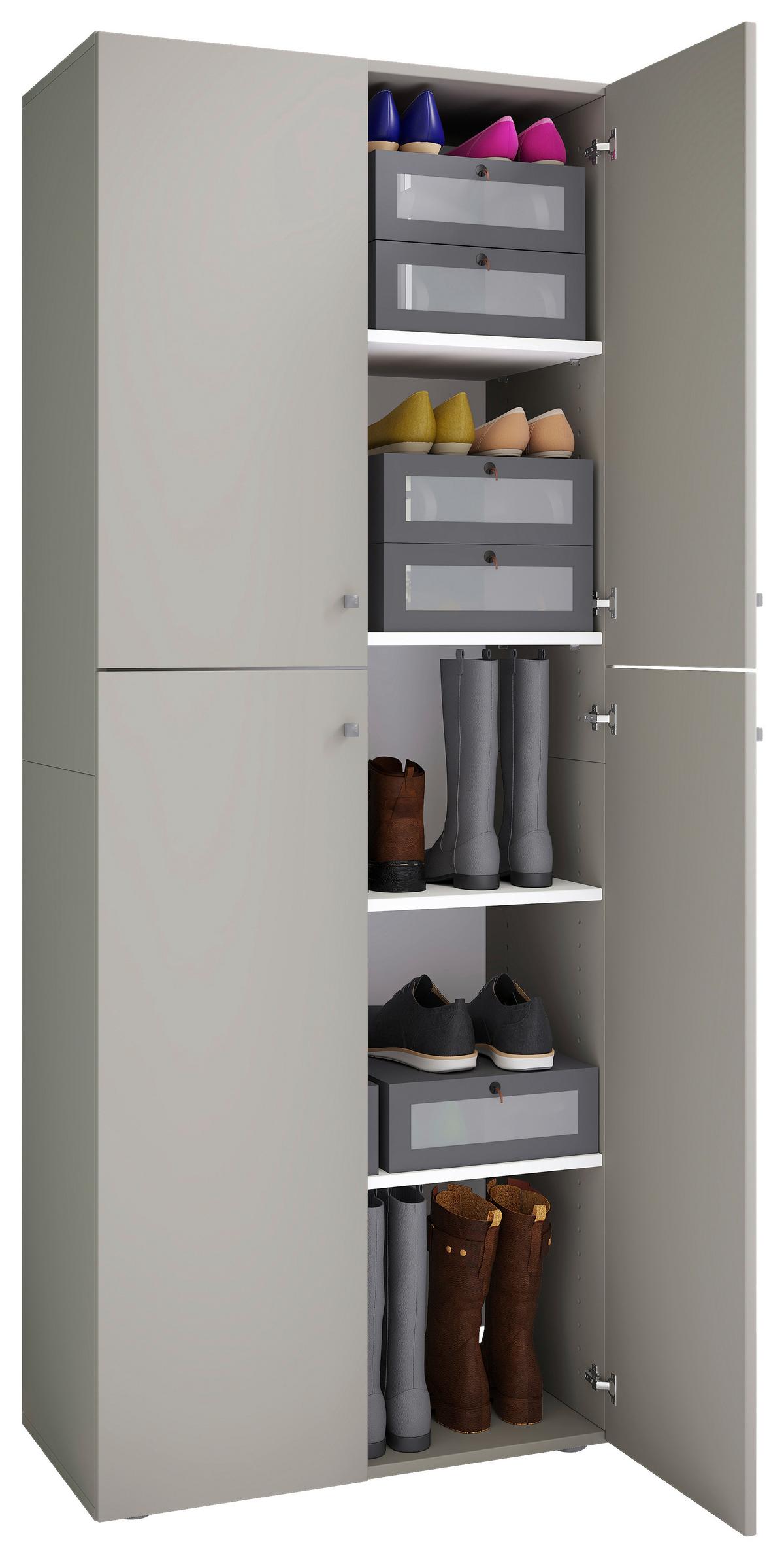 Aktenschrank Lona Grau B: 70 cm - Grau, KONVENTIONELL, Holzwerkstoff (70/182/37cm) - MID.YOU