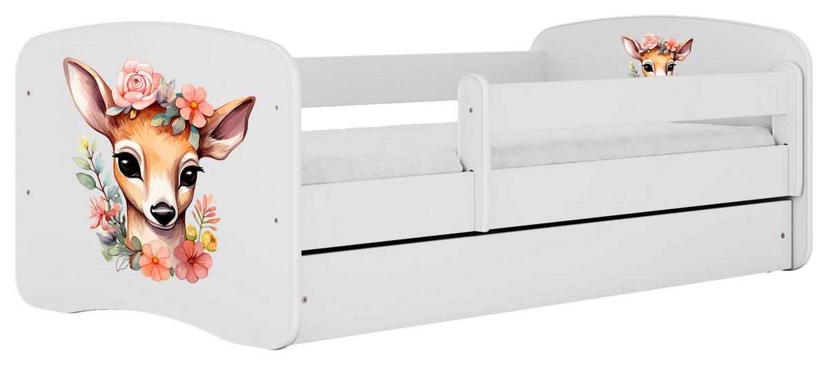 Kinder-/Juniorbett Babydreams Inkl. Matratze 80x160 - Birkefarben/Weiß, MODERN, Holz/Holzwerkstoff (80/160cm) - MID.YOU