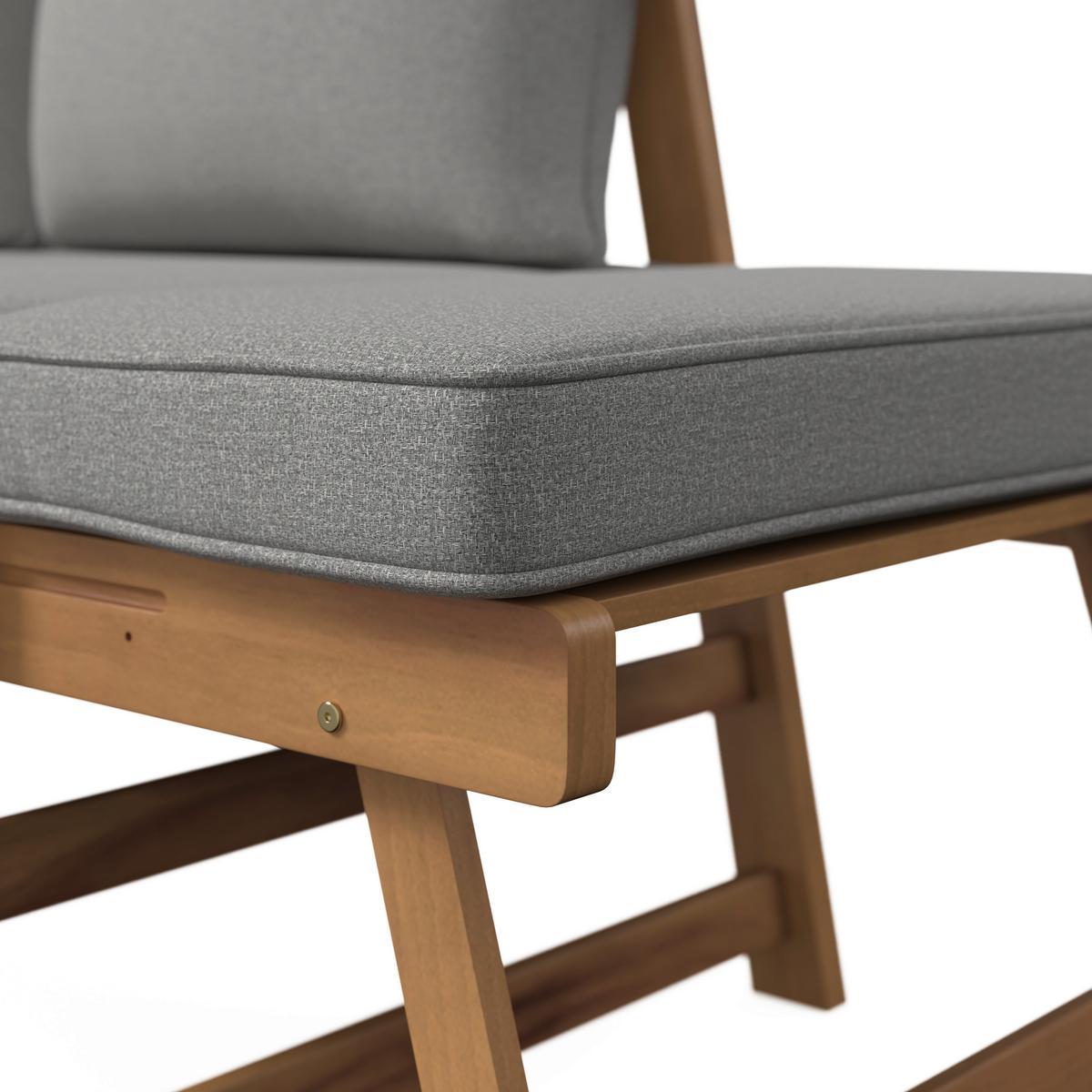 RELAXAČNÉ LEŽADLO PIA - farba akácie/sivá, Modern, drevo/textil (190/75/68cm) - Bessagi Garden