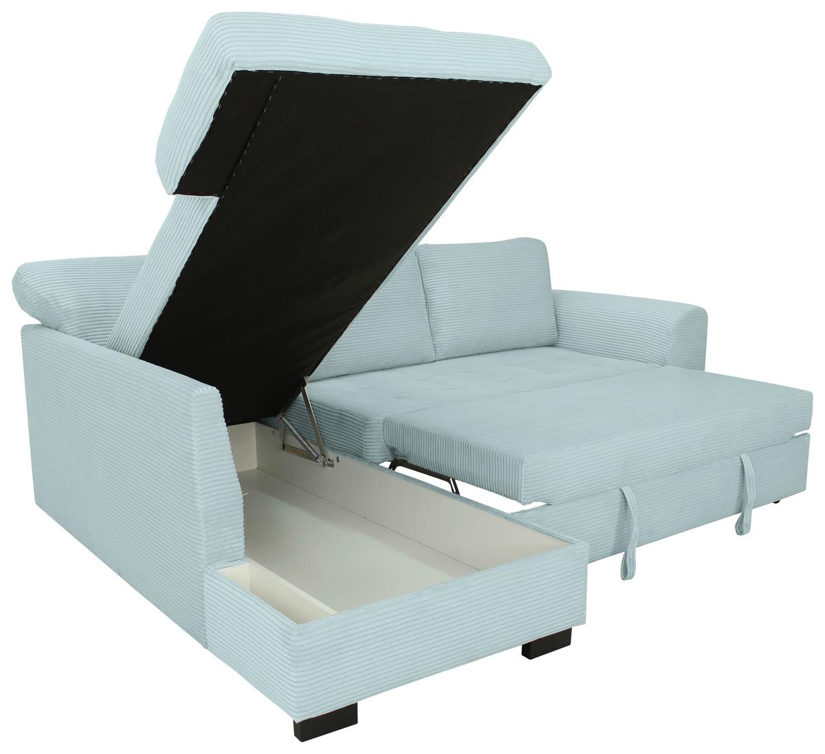 Ecksofa John Graugrün S: 178x239 cm - Schwarz/Graugrün, Trend, Textil (178/239cm)