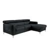 Ecksofa Sammy Schwarz - Chromfarben/Schwarz, Design, Textil (226/169cm) - Livetastic