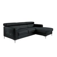 Ecksofa Mit Schlaffunktion Sammy Schwarz - Chromfarben/Schwarz, Design, Textil (226/169cm) - Livetastic
