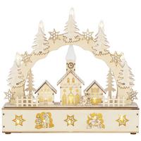 DEKORAČNÍ LED SVÍTIDLO HOINT -PAZ- - přírodní barvy, Konvenční, kov/dřevo (30/8/28cm) - Modern Living