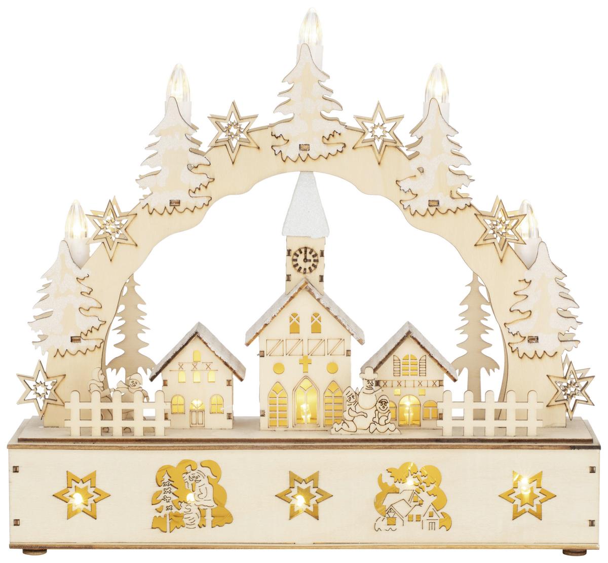 DEKORAČNÍ LED SVÍTIDLO HOINT -PAZ- - přírodní barvy, Konvenční, kov/dřevo (30/8/28cm) - Modern Living