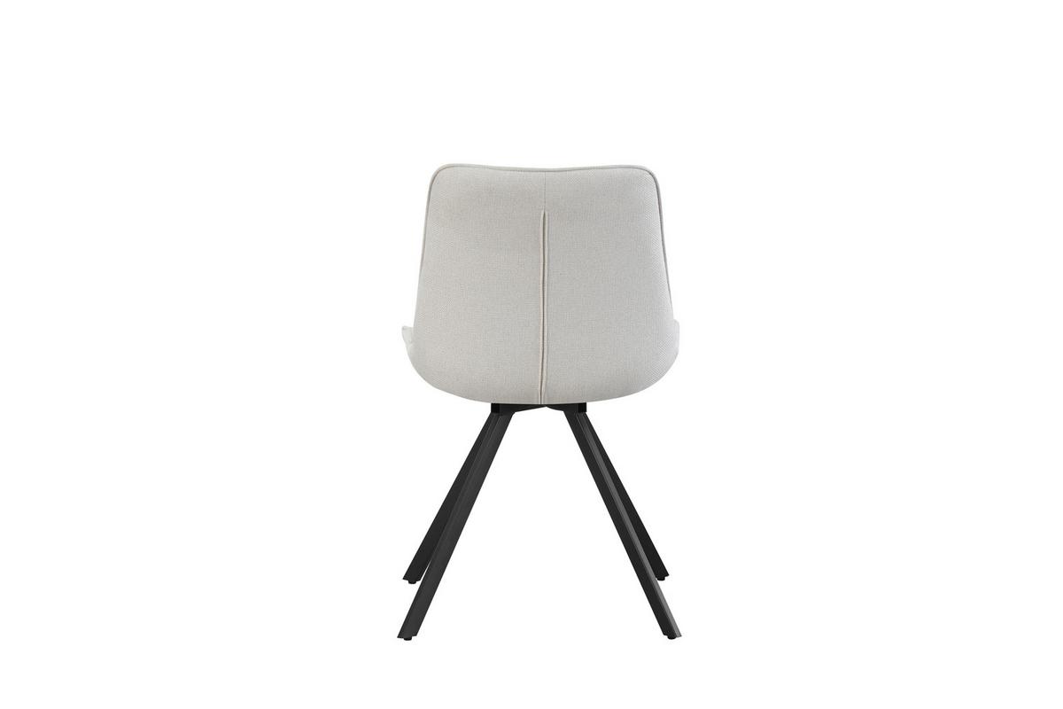 Stuhl-Set Emilia Creme B: 52 cm - Creme/Schwarz, MODERN, Textil/Metall (52/85/61cm) - MID.YOU