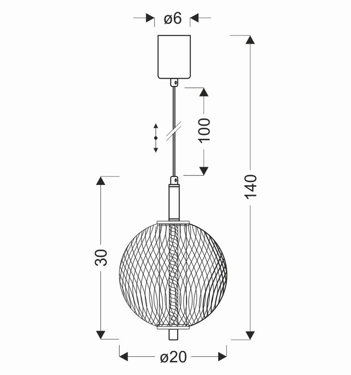 LED-Pendelleuchte 31-35332 Puma - Schwarz/Weiß, Design, Kunststoff/Metall (20/20/140cm)