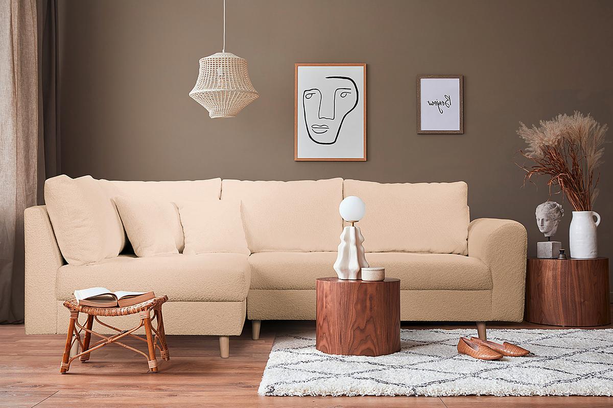 Ecksofa Ariella Beige S: 161x231 cm - Beige/Naturfarben, Design, Textil (161/231cm) - Livetastic