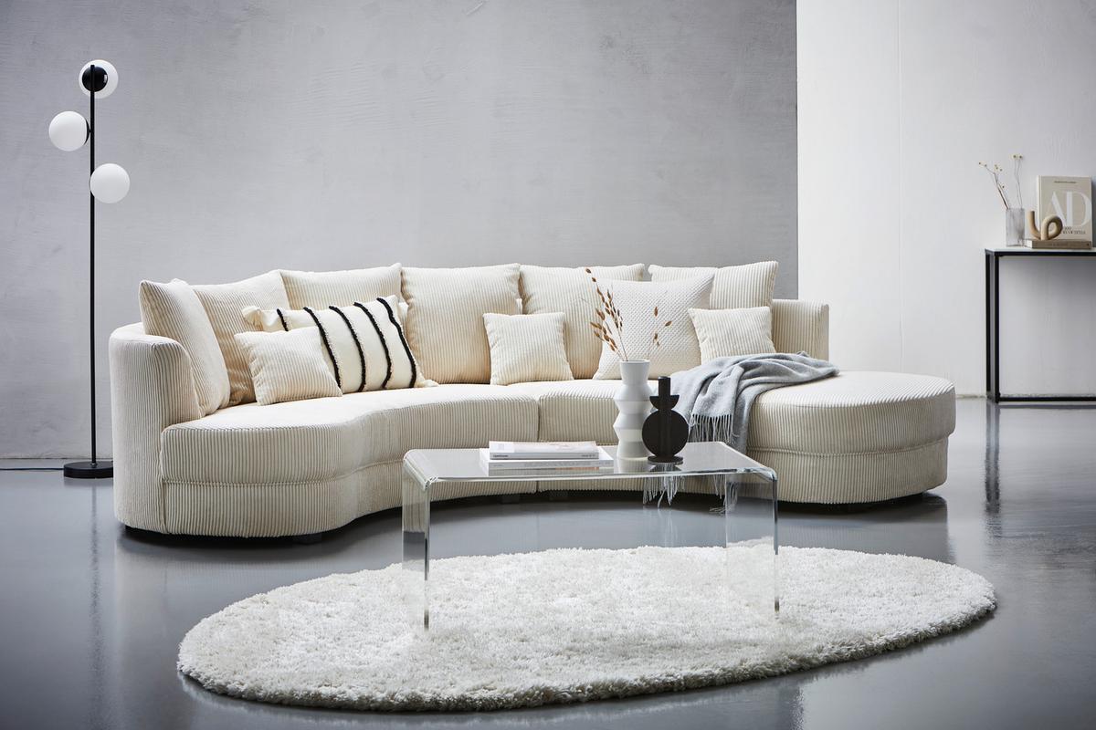 Wohnlandschaft Limoncello Beige S: 300/160 Cm - Beige/Schwarz, Design, Textil (300/160cm) - Livetastic