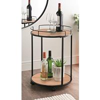 Servierwagen Tromso Artisan Oak Dekor, B: 44 cm - Schwarz/Eiche Artisan, Trend, Holzwerkstoff/Kunststoff (44/61,5/44cm)