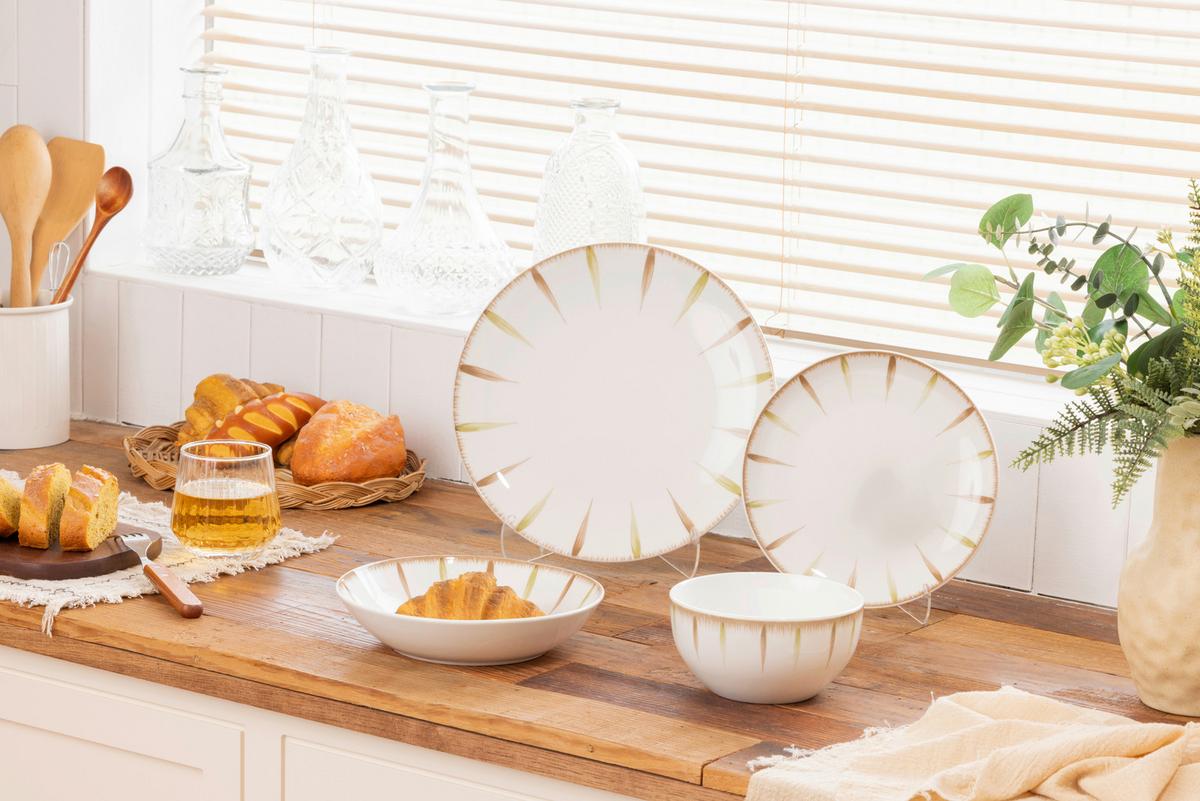 Tafelservice Mika - Braun/Weiß, Basics, Keramik - Luca Bessoni