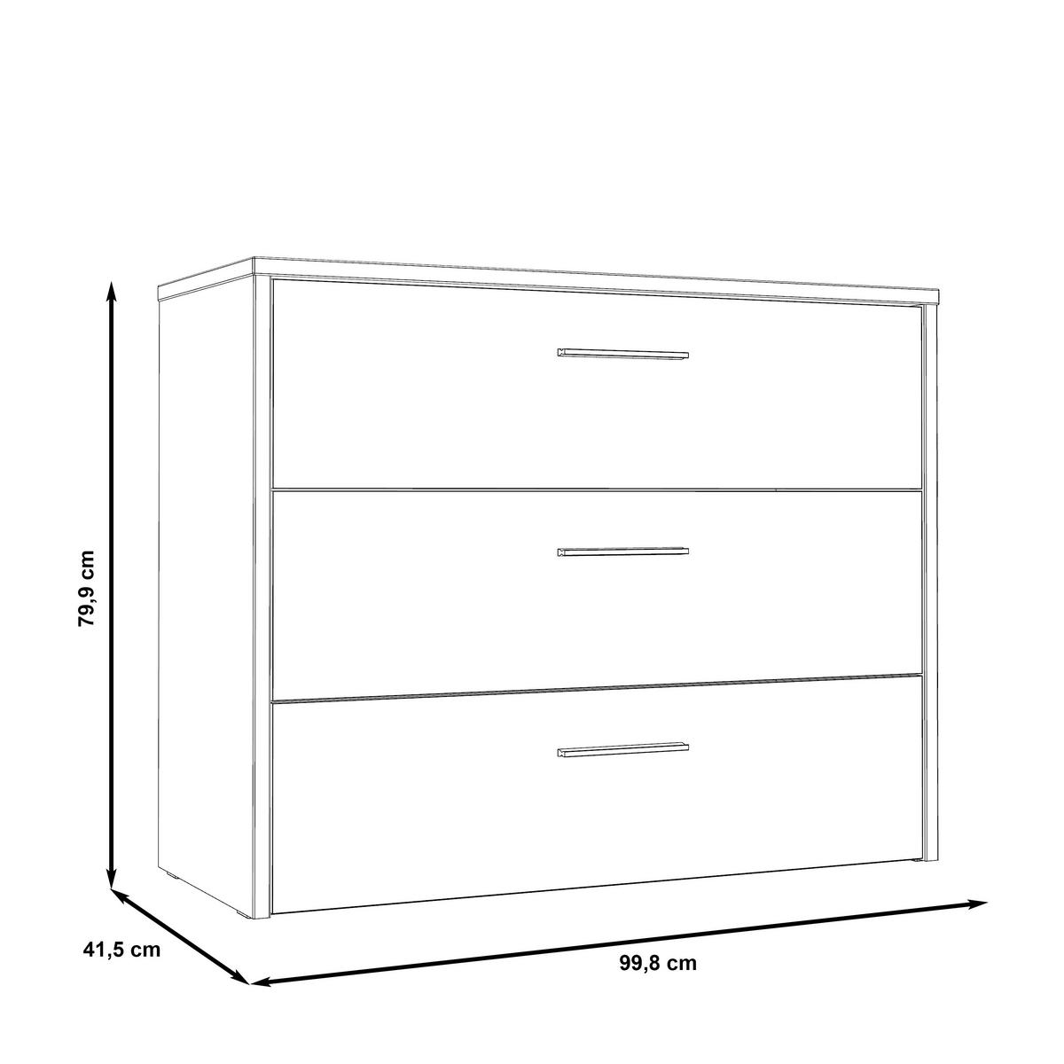 Kommode 100 Cm Ricciano, Eiche Dekor/ Dunkelgrau - Eichefarben/Dunkelgrau, MODERN, Holzwerkstoff/Kunststoff (100/80/41,5cm) - MID.YOU