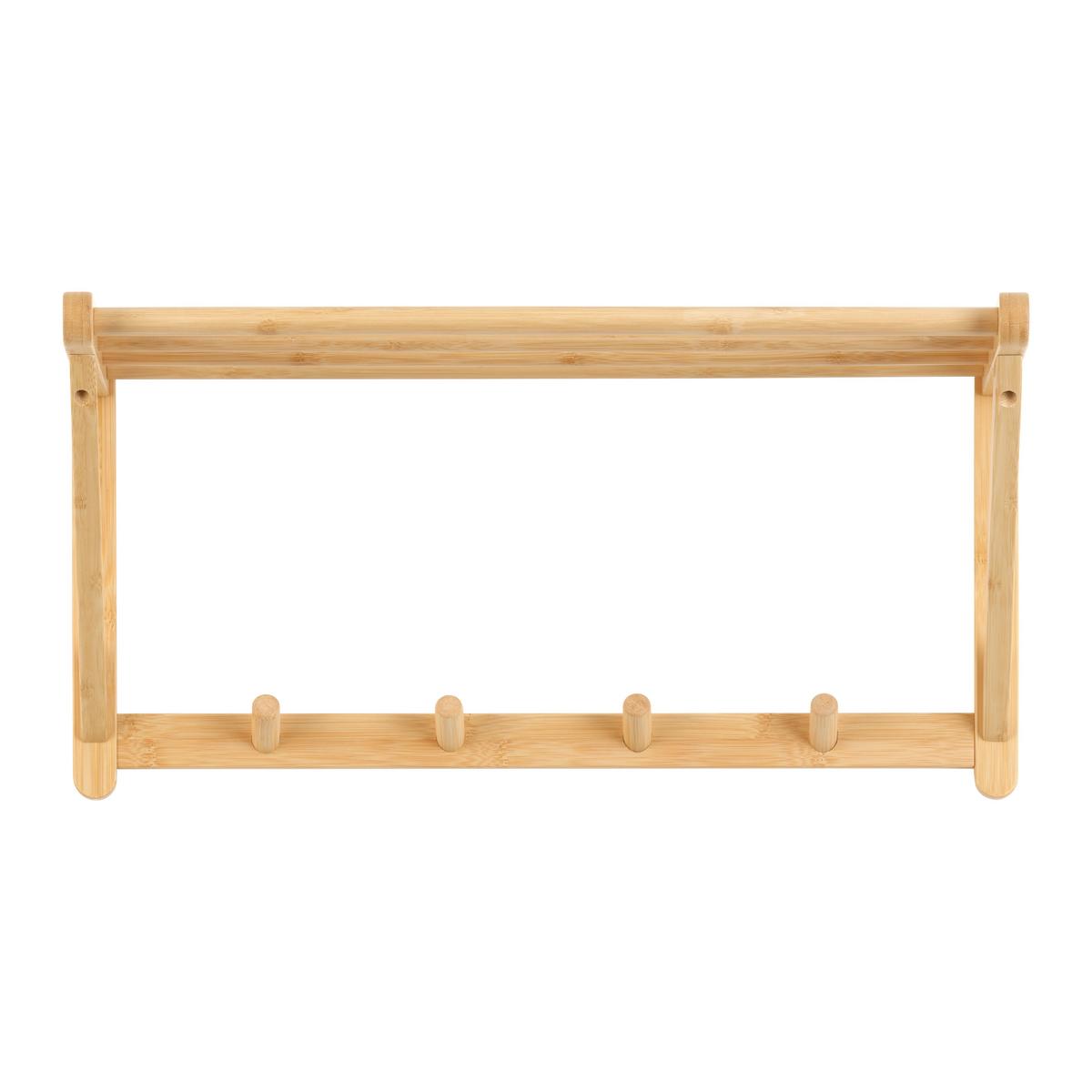 Nástenný vešiak BONNIE, bambus - prírodná farba, Konventionell, drevo (51/25/28cm) - Based