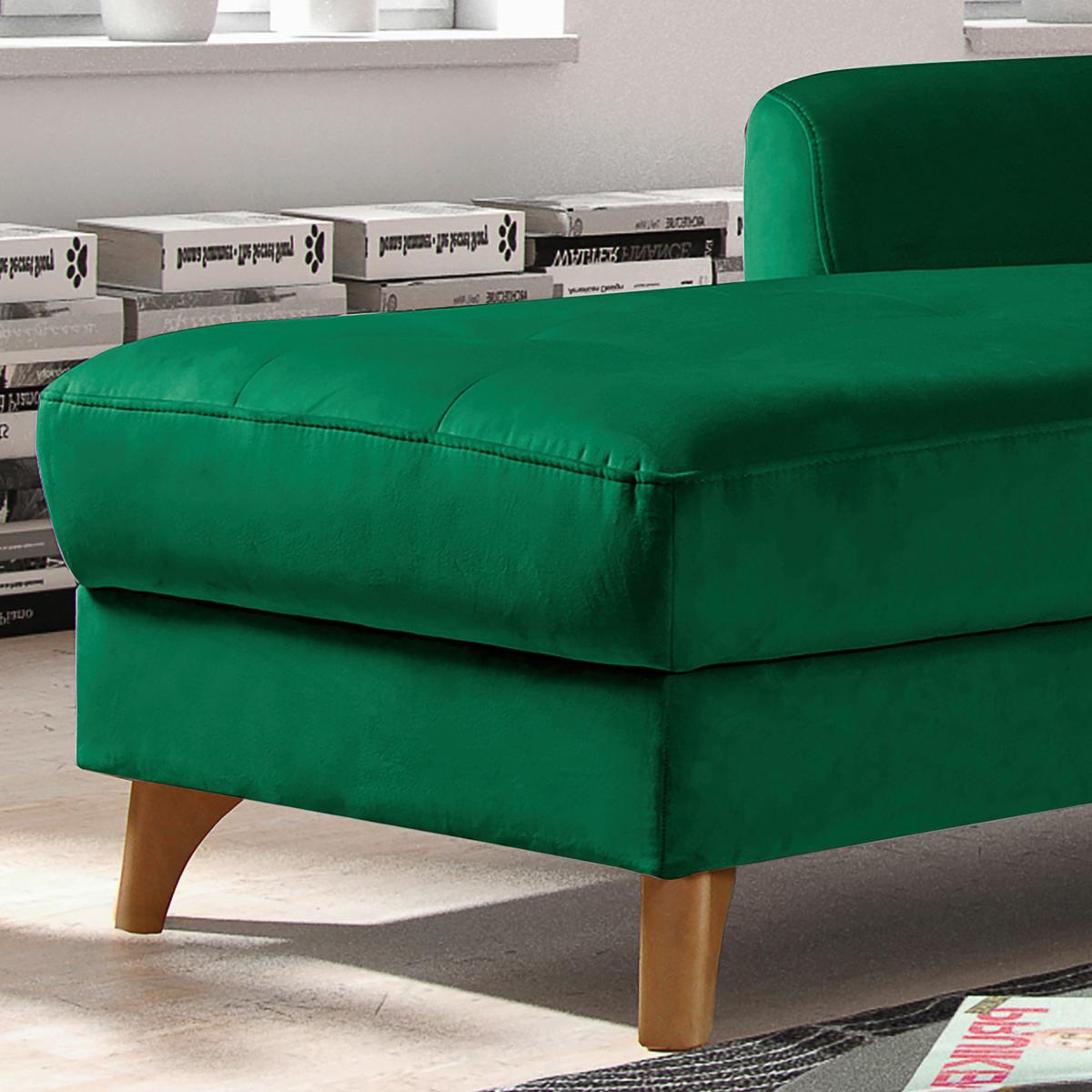 Ecksofa Nordic Dunkelgrün, S: 168 cm - Dunkelgrün/Buchefarben, Design, Textil (168/238cm) - Livetastic