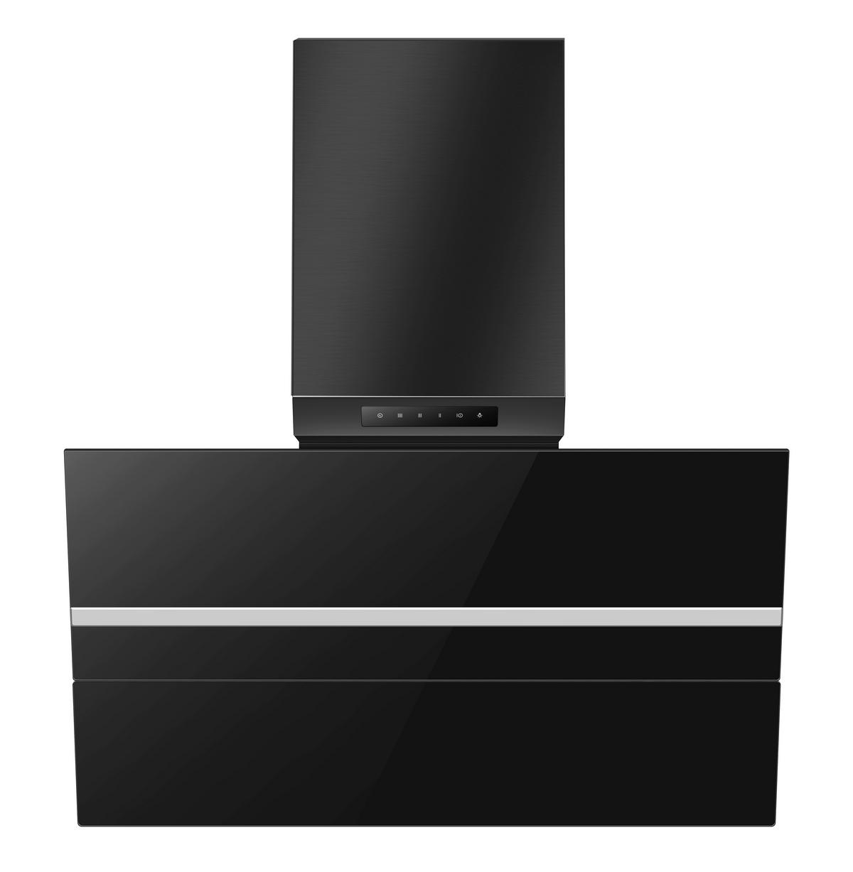 Dunstabzugshaube Ws49-90b - Schwarz, Basics, Glas/Metall - PKM