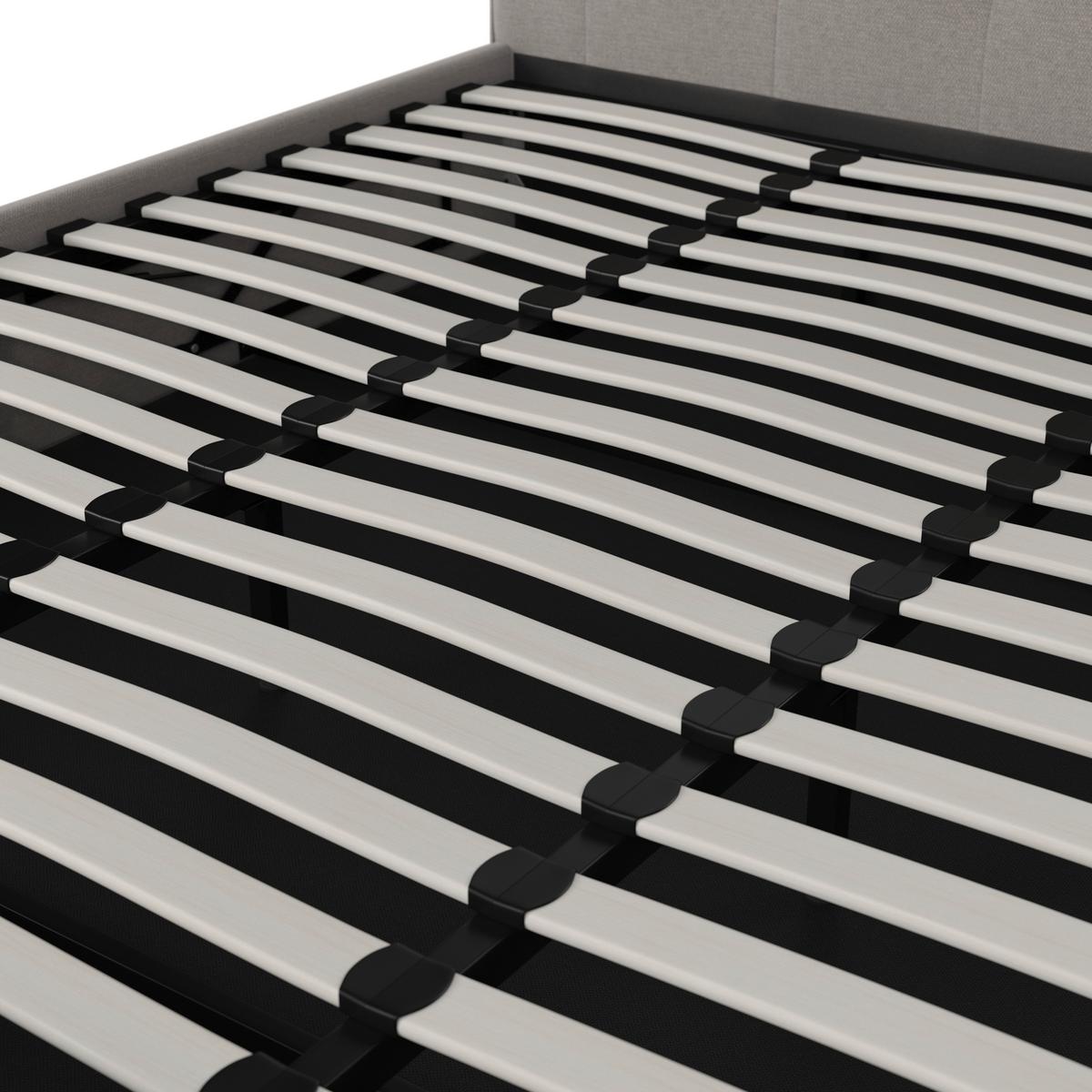 Manželská postel s roštem Julie, 180x200 cm, světle šedá - černá/světle šedá, Moderní, kov/dřevo (180/200cm) - Bessagi Home