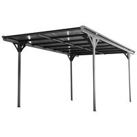Prístrešok na auto CARPORT 15m2 - antracitová, Basics, kov/plast (305/232/503cm)