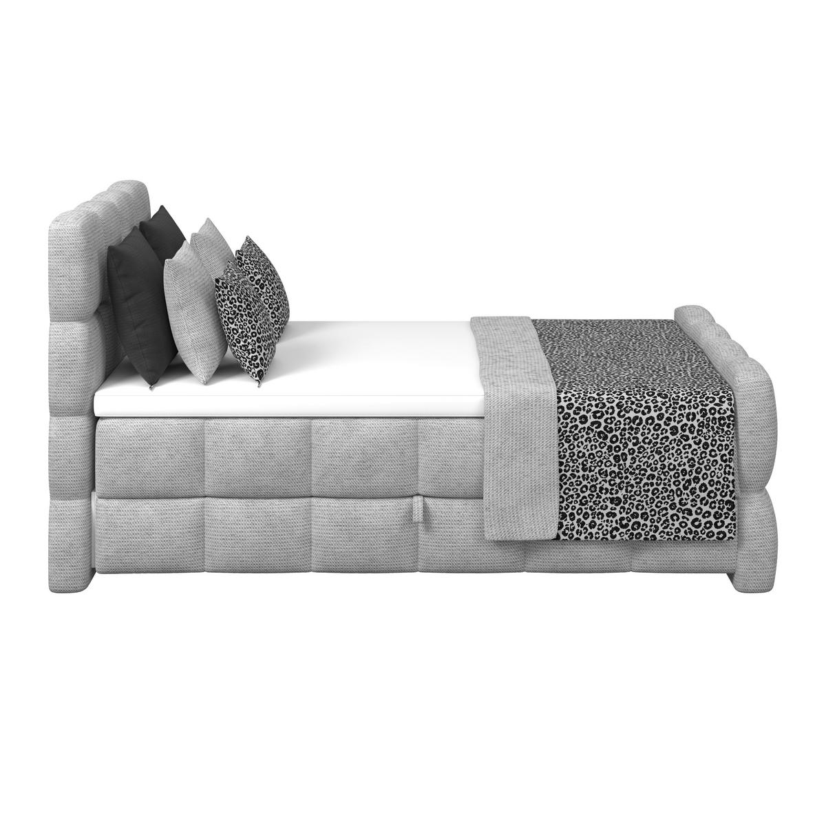 Boxspringbett Brisbane inkl. Bettkasten 120x200 - Hellgrau/Schwarz, Trend, Holz/Holzwerkstoff (120/200cm) - Sembella
