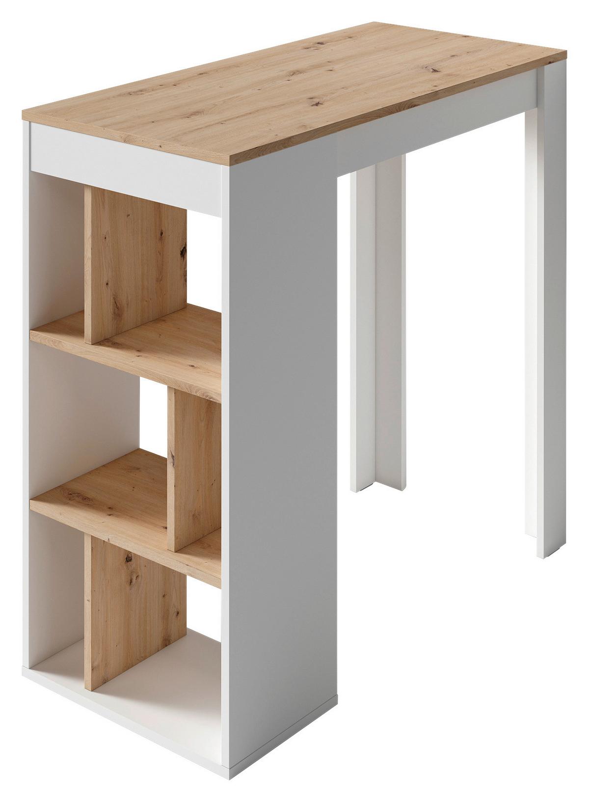 Bartisch Moby B: 110cm Eiche Artisan - Weiß/Eiche Artisan, MODERN, Holzwerkstoff (110/50/104cm) - MID.YOU